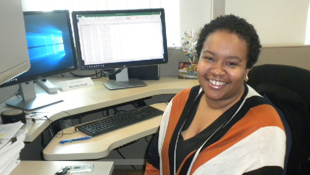 Miranda Boyd at her computer