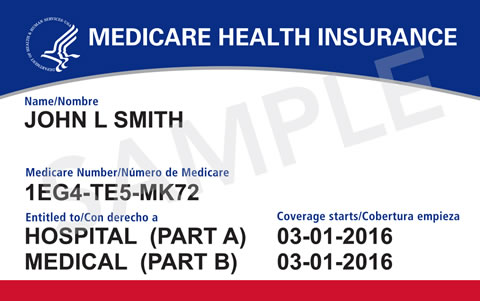 Sample of Medicare card with Medicare number and no social security number